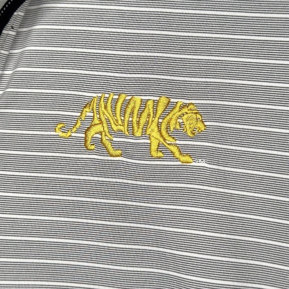 Cutter Buck LSU Gray Meridian Half-Zip Pullover Embroidered Tiger DryTec Size M - Picture 3 of 8